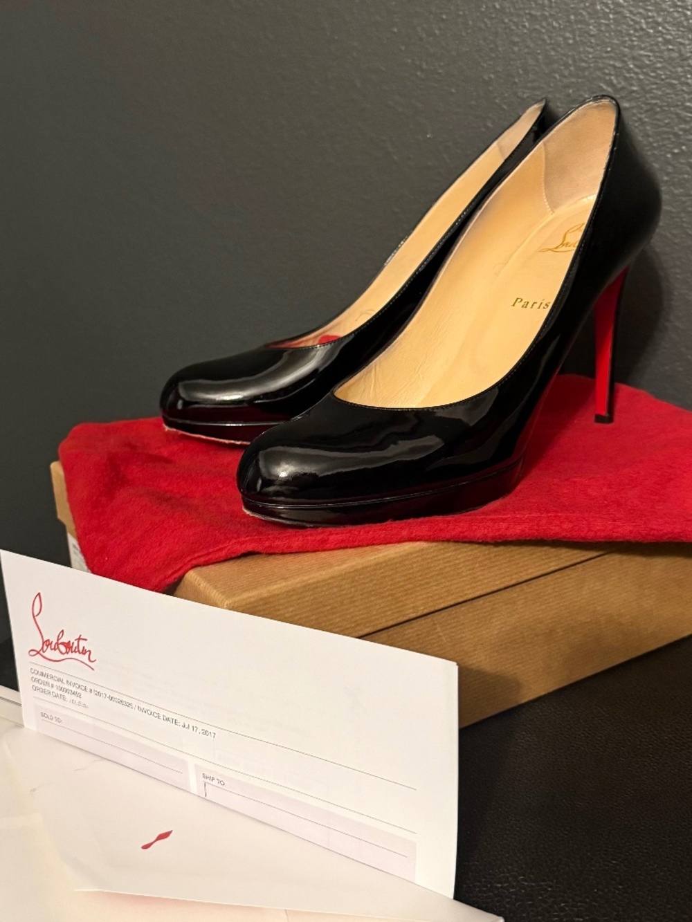 Christian Louboutin New Simple Black Patent Pump 41.5